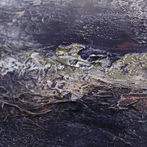 Acrylstruktur Gold Violett Handgemalt Relief Oberfläche