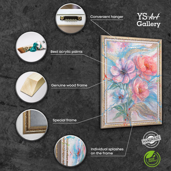 Blumenmotiv Acryl Leinwandbild moderne Wanddeko Wohnung