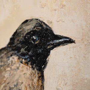Detail Acrylmalerei Vogel Reliefstruktur modern