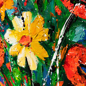 Florale Acrylkunst Handgemalt