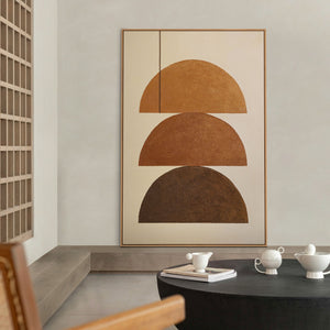 Geometrische Wandkunst braun beige moderne Leinwand