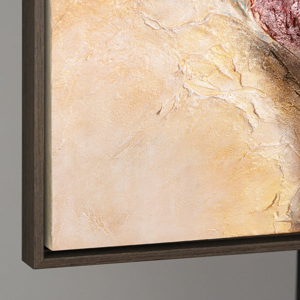 Kantenansicht Leinwandstruktur beige modern