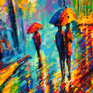 Handgemalte Kunst bunt auf Leinwand