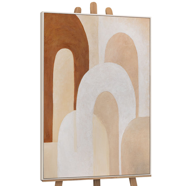 Handgemaltes Leinwandbild abstrakt beige braun