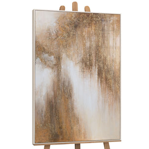 Handgemaltes Leinwandbild abstrakt gold beige