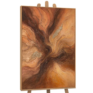 Handgemaltes Leinwandbild abstrakt gold braun