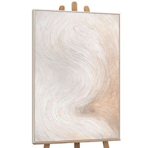 Handgemaltes Leinwandbild beige harmonisch