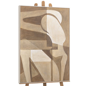 Handgemaltes Leinwandbild modern beige braun