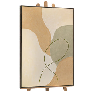 Handgemaltes Leinwandbild modern beige grün