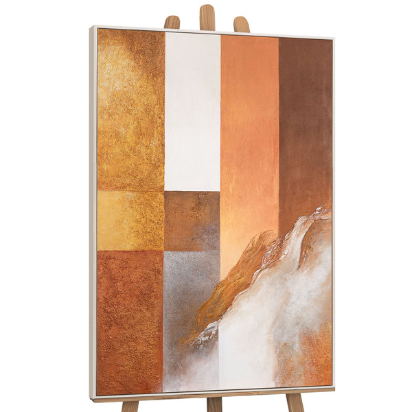 Handgemaltes Leinwandbild moderne Braun Gold Kunst
