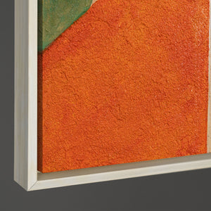 Kantenansicht Leinwand orange reliefstruktur