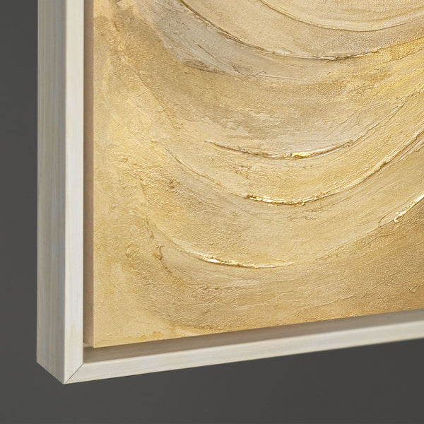 Kantenansicht Leinwandbild gold beige
