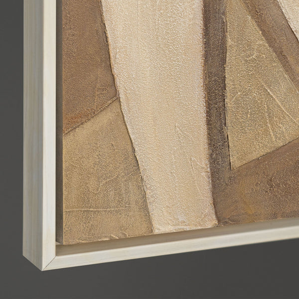 Kantenansicht Leinwandstruktur beige braun