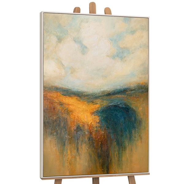 Leinwandbild modern in Blau und Gold