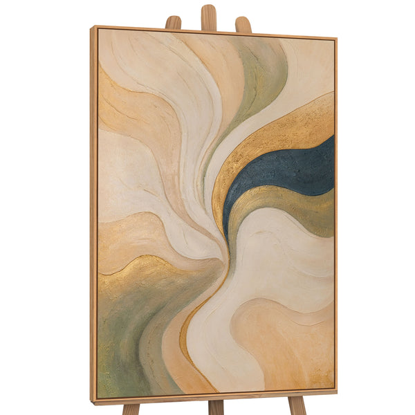 Leinwandbild modern Wellenstruktur handgemalt