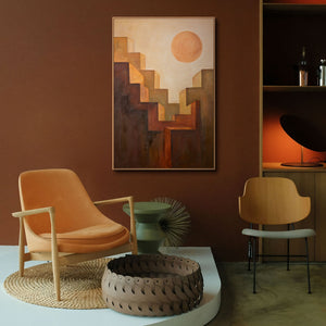 Moderne Wanddeko in Ocker und Braun