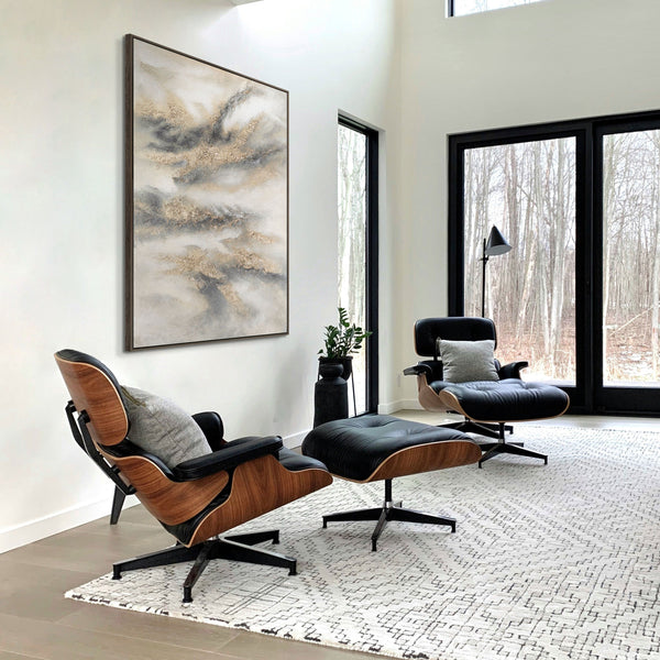 Moderne Wandkunst mit Goldakzenten