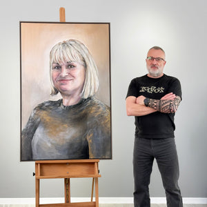 Personalisiertes Frauenporträt Acrylbild moderne Wandkunst