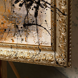 Pop Art Kunst Schwarz Gold