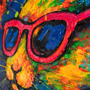 Pop-Art Hase buntes Wandbild moderne Kunst im Bürointerieur