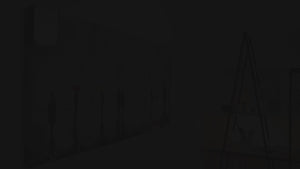 Abstrakte Acrylmalerei – Moderne Stadt mit Menschen und Regenschirmen