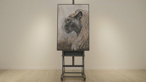 Moderne tiere gerahmte bilder "Baghira" 120x80cm