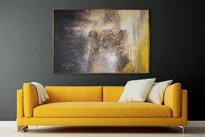 Acrylbild Gold Grau Strukturmalerei Handgemalt modern