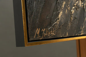 Moderne Kunst auf Leinwand – Abstraktes Bild mit Rahmen "Spiegelungen III"