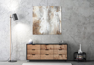 Abstrakte handgemalte leinwandbilder "Weisheit" 100x100 cm