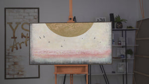 Abstrakte malerei acryl handgemalte "Sonnenenergie"