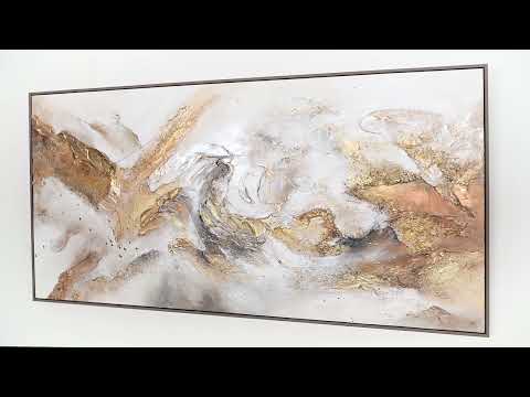 Moderne Wandkunst Gold Beige Acryl Leinwand handgemalt