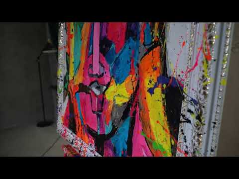 Abstrakte Acrylkunst Portrait