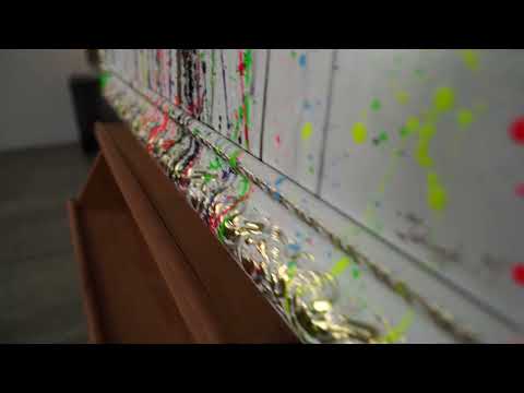 Acryl Strukturmalerei Gesicht Relief Schwarz Weiß Farbe