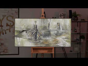 Gemälde Modern Abstrakt "Modenschau" Handgemalte Kunst auf Leinwand