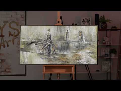 Gemälde Modern Abstrakt "Modenschau" Handgemalte Kunst auf Leinwand