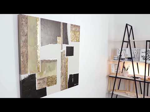 Handgemalte bilder auf leinwand für wohnzimmer "Charakter" 100x100cm