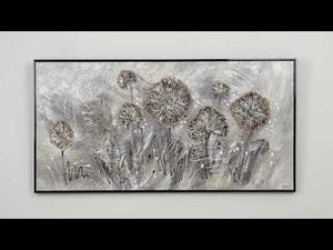 Handgemaltes Wandbild Acryl Struktur Blumen Modern