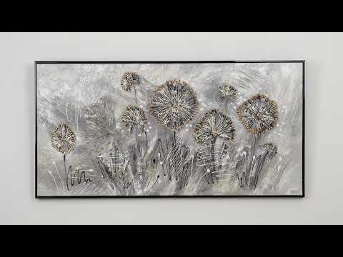 Handgemaltes Wandbild Acryl Struktur Blumen Modern