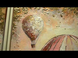 Abstrakte Acrylbild „Luftige Träume“ Triptychon auf Leinwand – Sanfte Ballon-Motive 180x120cm