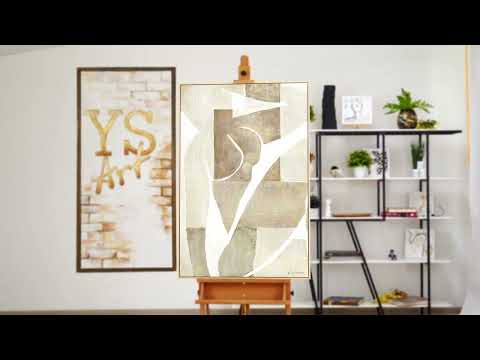 Abstrakte Wandkunst Beige Grau moderne Acrylmalerei Kunst