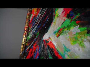 Acryl Strukturmalerei Gesicht Frau moderne Kunst Detail