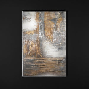 Nahaufnahme Rahmen Grau Leinwandbild Acryl Struktur Kunst