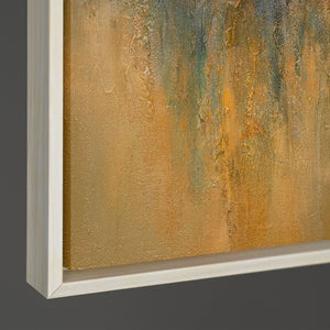 Rahmenansicht Leinwandbild gold blaue Töne