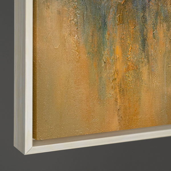 Rahmenansicht Leinwandbild gold blaue Töne