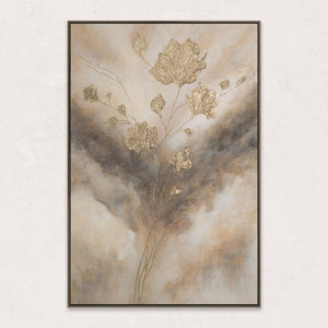 Reliefbild Acrylmalerei gold beige 