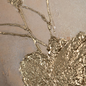 Reliefdetail Acrylmalerei gold Blütenstruktur