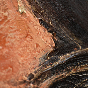 Reliefdetail Acrylmalerei gold schwarz Struktur