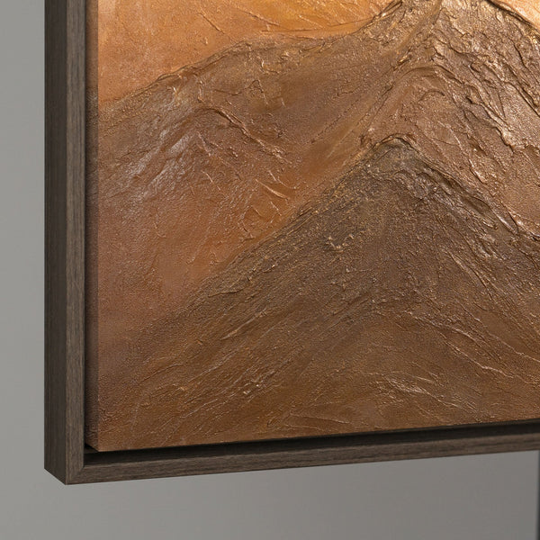 Reliefdetail Acrylmalerei Landschaft in Braun