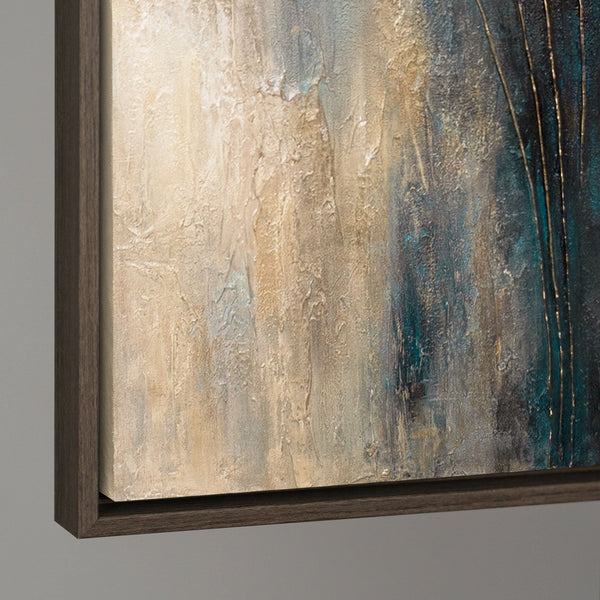 Reliefkunst handgemalt Acryl goldblaue Nuancen