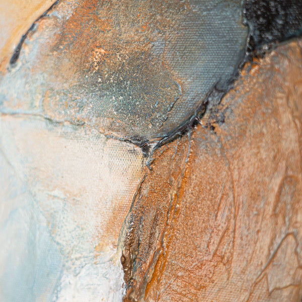 Reliefmalerei Blautöne Gold Akzente modern